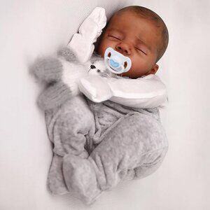 18 Inch Reborn Baby Doll Black Boy Realistic Newborn Soft Body Toy for Kids